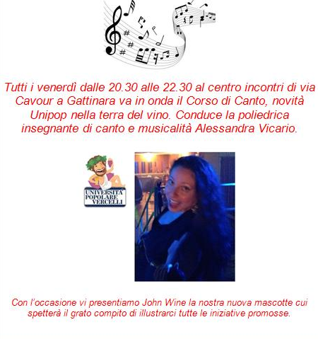 John Wine la nuova mascotte Unipop illustra i corsi in partenza