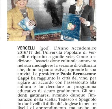 PUBBLICATO SU NOTIZIA OGGI VERCELLI DEL 10/10/2016