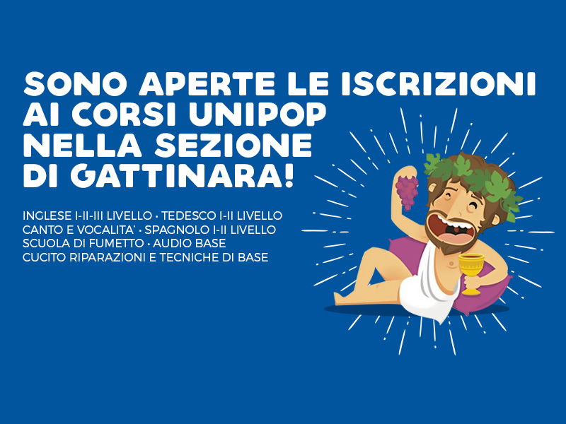 Sono aperte le iscrizioni ai corsi UniPop nella sezione di Gattinara