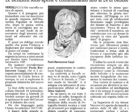Notizia Oggi Vercelli del 25/09/2017