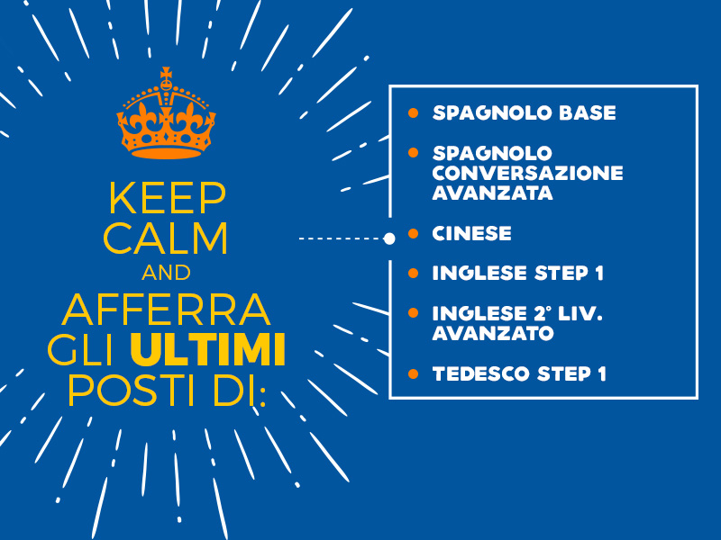 Ancora pochi posti disponibili…
