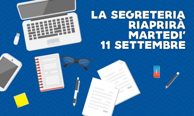 Riapertura Segreteria 11 Settembre