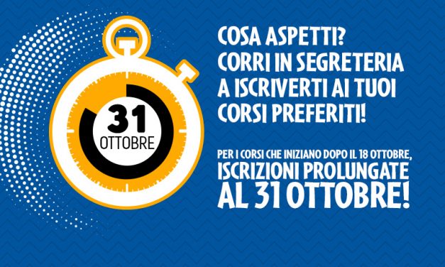 Hai tempo ancora fino al 31 ottobre!