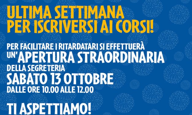 Ultima settimana per iscriversi! Corri!