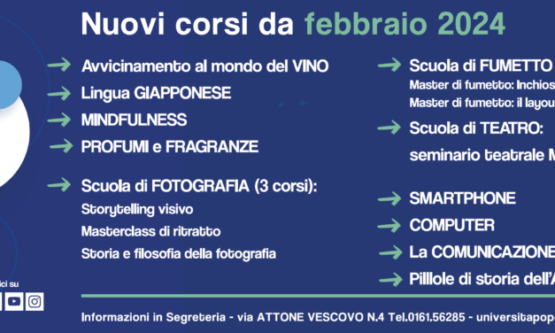 Nuovi corsi a partire da Febbraio 2024