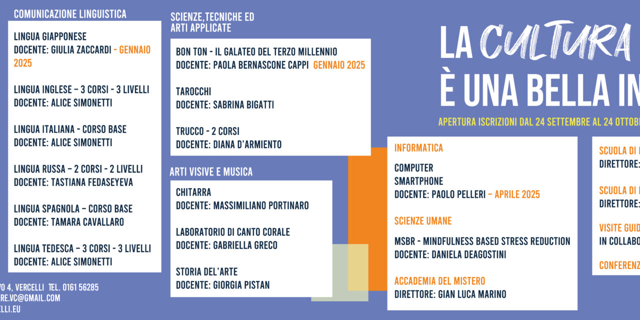 Al via il nuovo anno accademico 2024 – 2025